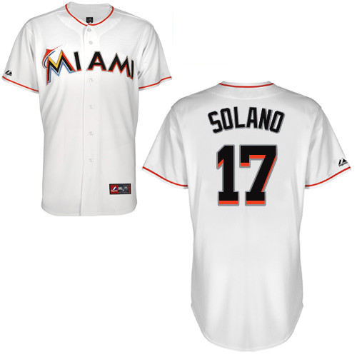 Donovan Solano #17 Youth Baseball Jersey-Miami Marlins Authentic Home White Cool Base MLB Jersey